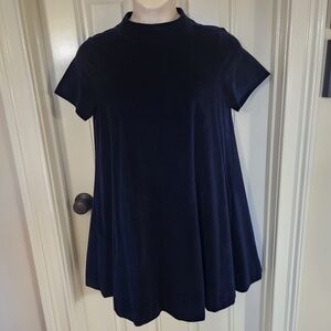 Navy Blue Velvet Women's Dress